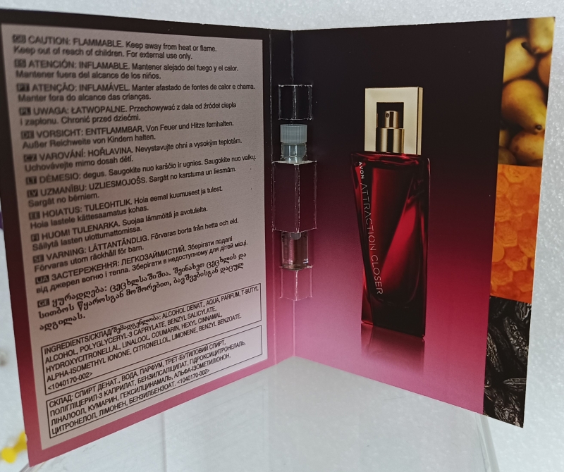 AVON Attraction CLOSER For Her /Karte mit  Duftprobe